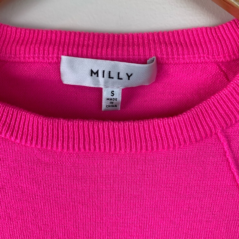 Milly Sleeveless Neon Pink Tank Top Sweater - image 3